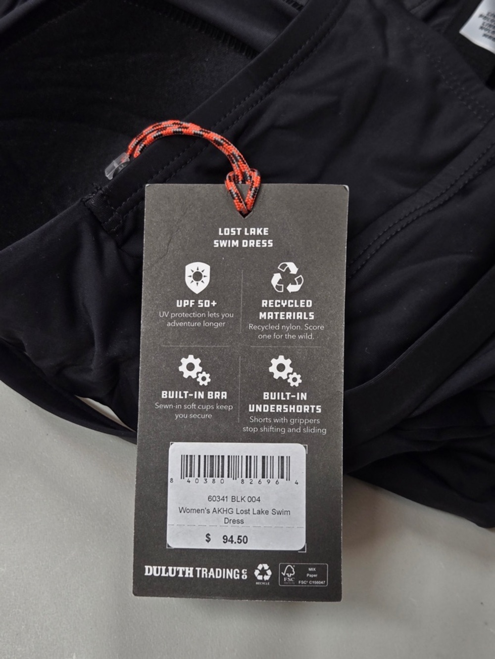 NWT DULUTH TRADING Women's AKHG Lost Lake Swim Dress Women’s Size 4 Black 7315 - Picture 6 of 13